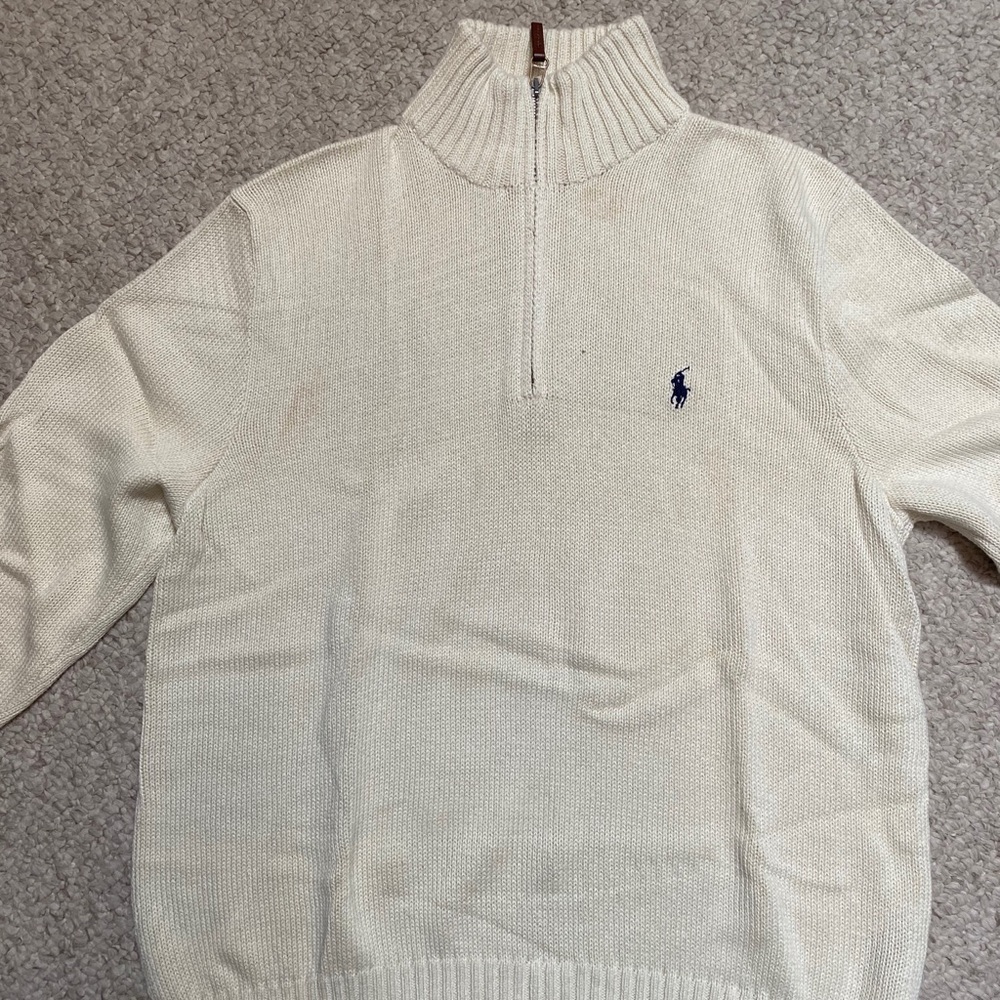 Ralph Lauren Cream Quarter Zip Sweater